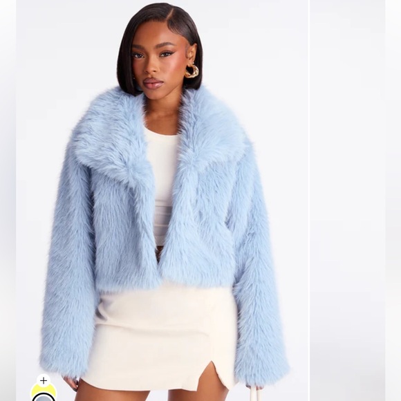 Fashion Nova Jackets & Blazers - Fashion Nova Light Blue Teddy Jacket